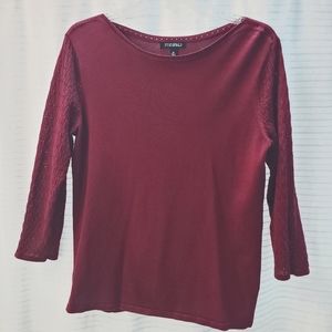 roz & ALI: med maroon 3/4 length knit sleeve